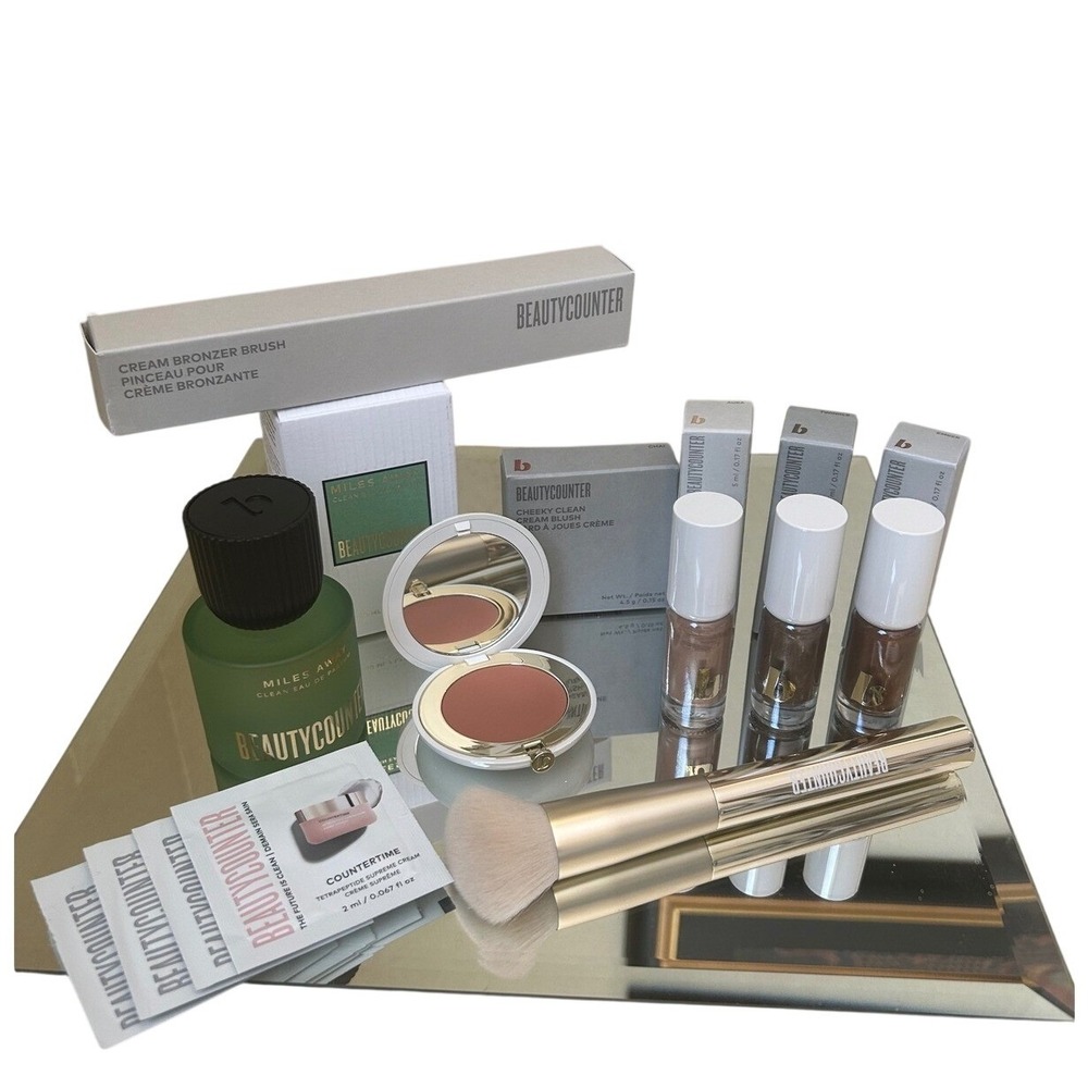 BeautyCounter Counter Blowout Bundle Fragrance Eyes Cheeks Brush $254 Retail
